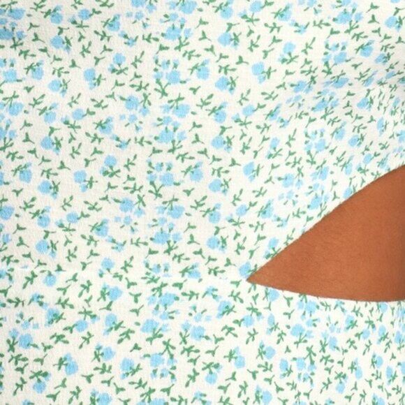 Lulu's Women Asymmetrical Cutout Mini Dress‎ White Green Multi Floral Print  XL - Picture 3 of 4